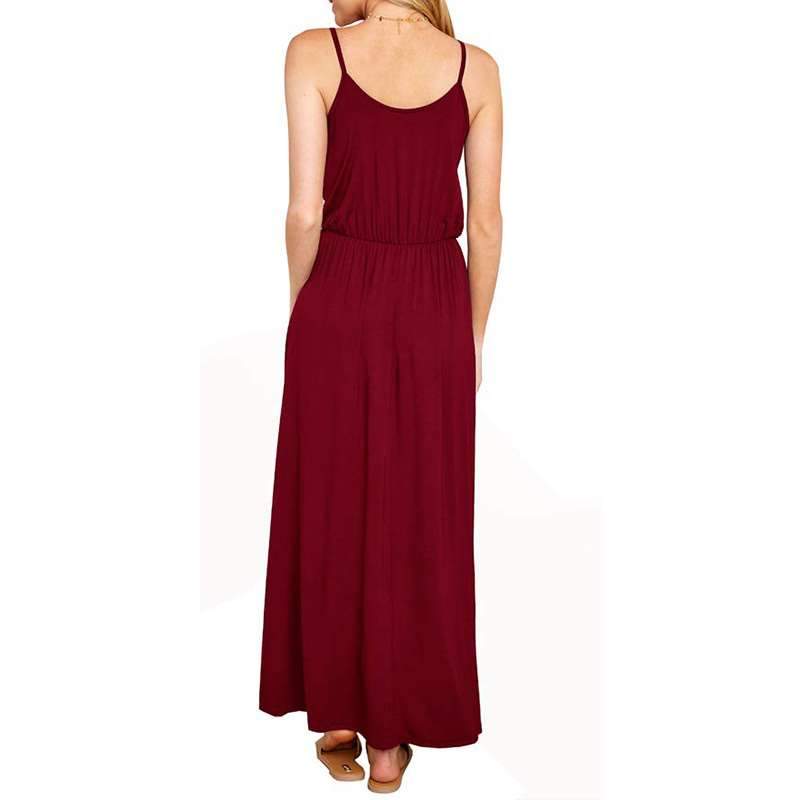 Sexy V neck Lacing Vest Maxi Dresses