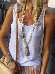 Round Neck Loose Fitting Plain Camis