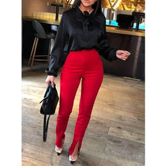 Sexy Casual Pure  High-waisted Pants