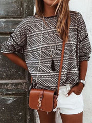 Round Neck Printed Long Sleeve T-Shirts