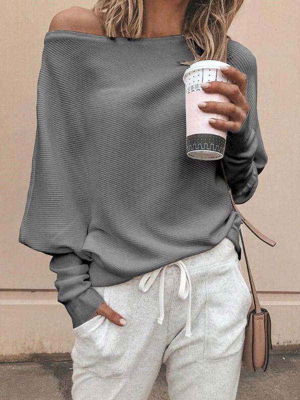 Sexy Off Shoulder Solid Top Sweater