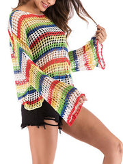 Colorful Autumn Woman Sweet Sweater