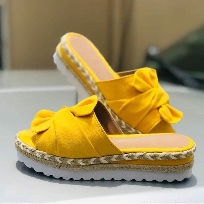 Women Casual Daily Comfy Bowknot Slip On Sandals