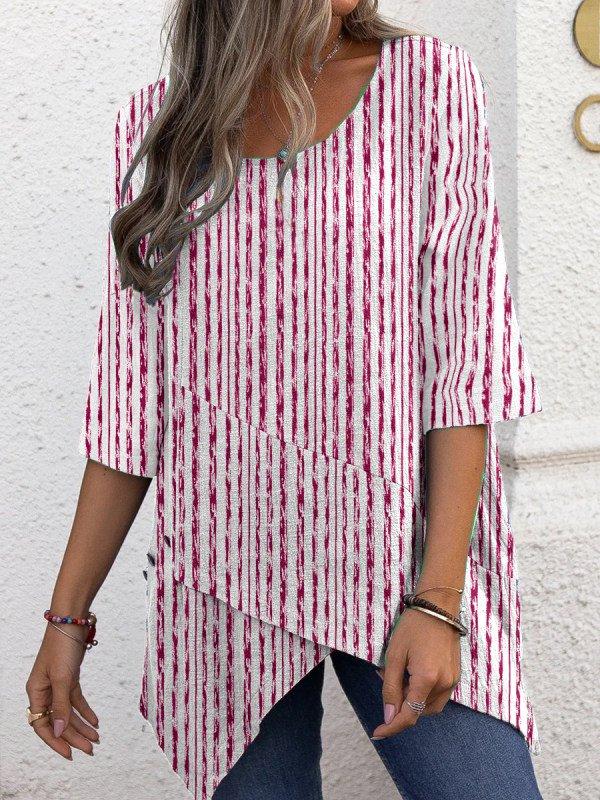 Crew Neck Casual Shirts & Tops