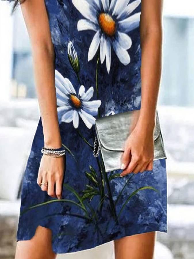 Vintage Sleeveless Printed Dresses