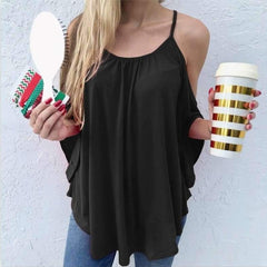 Fashion Pure Off shoulder  Batwing sleeve T-Shirts