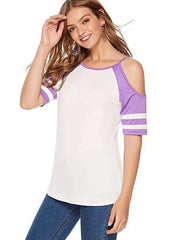 Loose Off shoulder Short sleeve T-Shirts