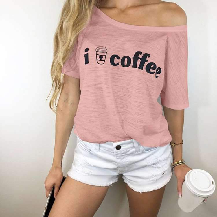 Fashion Off shoulder Short sleeve T-Shirts