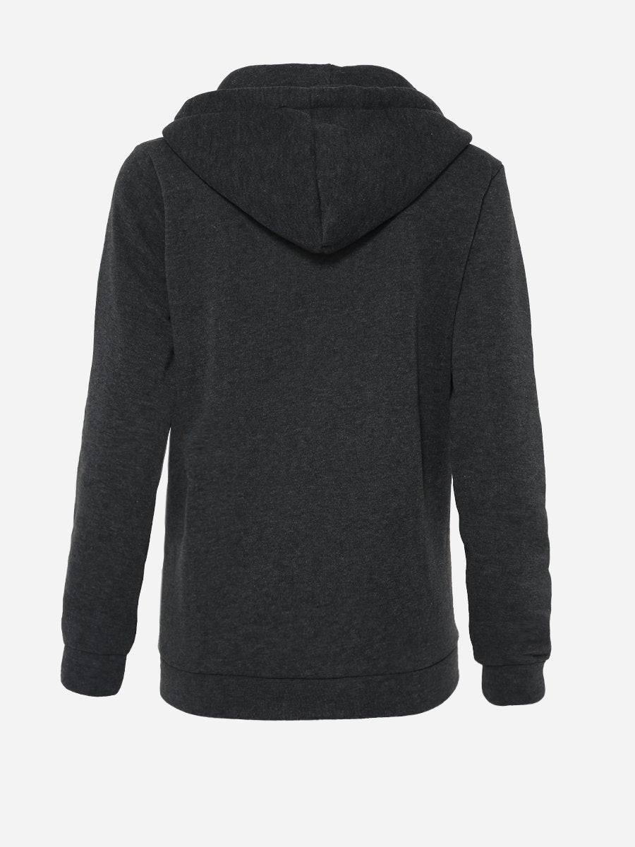 Zips Decorative Patch Plain Hoodie