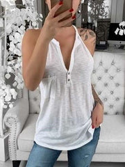 Casual Pure V neck Pocket Vests