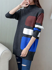 Color-block Turtleneck Sweater