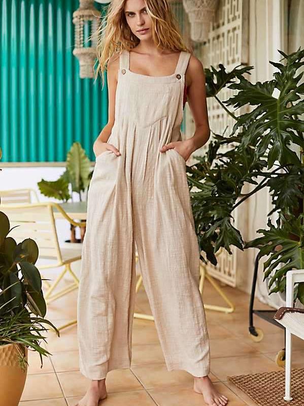 Fashion Pure Vest Jumpsuits
