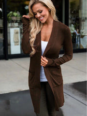 Fashion Pure Long sleeve Pocket Cardigan