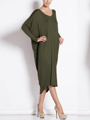 Loose irregular Plain Daily Maxi dresses