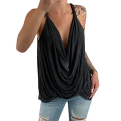 Sexy Loose Drape V neck Vests