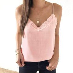 Pure Lace V neck Vest T-Shirts