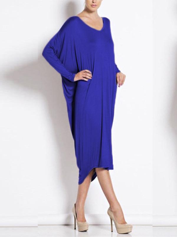 Loose irregular Plain Daily Maxi dresses