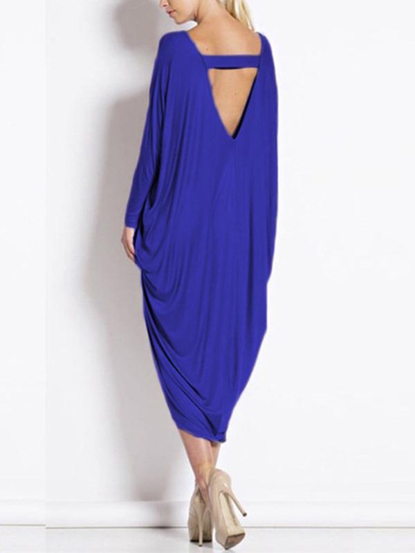 Loose irregular Plain Daily Maxi dresses