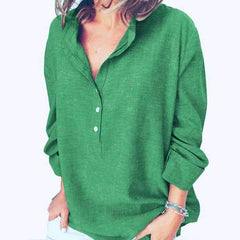 Casual Pure Long sleeve Stand collar Blouses