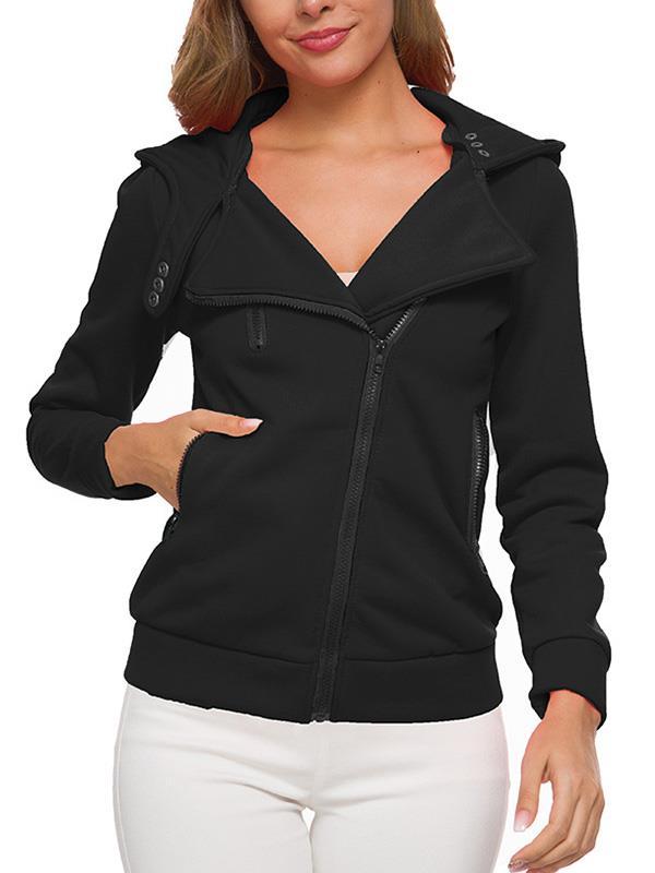 Casual Zipper Long Sleeve Sweatshirts