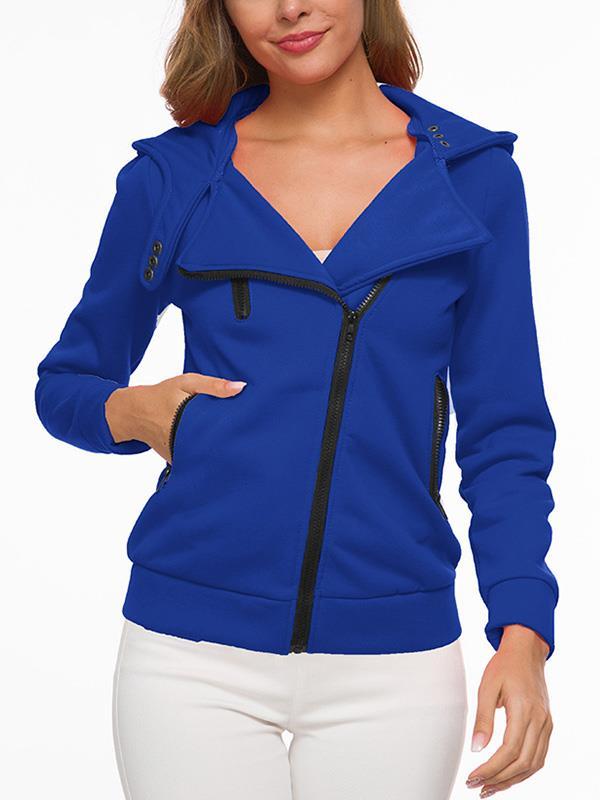 Casual Zipper Long Sleeve Sweatshirts