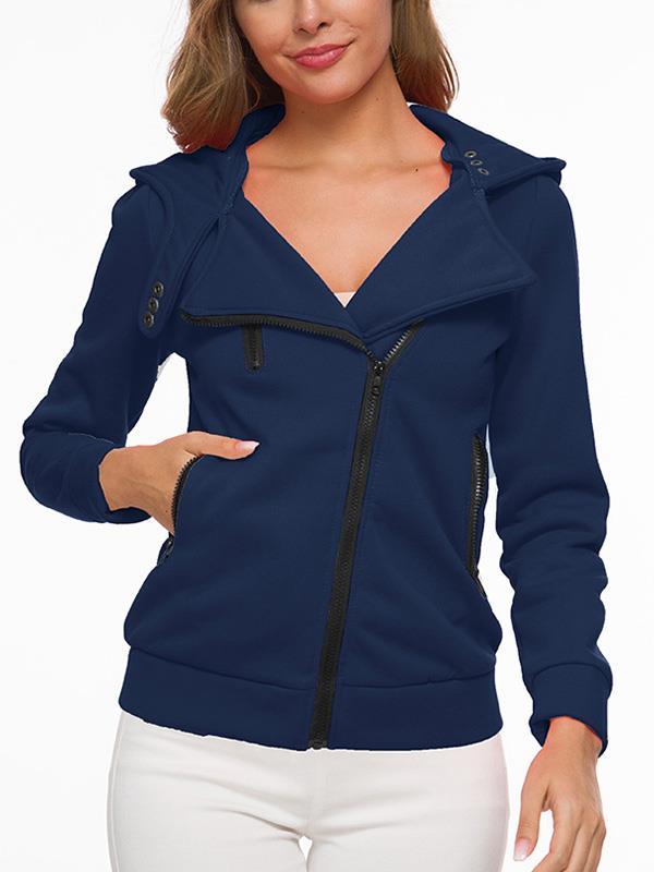 Casual Zipper Long Sleeve Sweatshirts