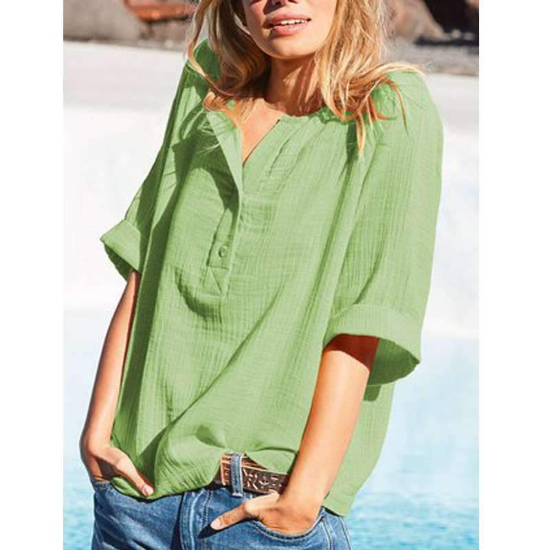 Casual V neck Short sleeve T-Shirts