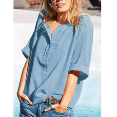 Casual V neck Short sleeve T-Shirts