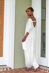 Casual Loose Pure Backless Long sleeve Jumpsuits
