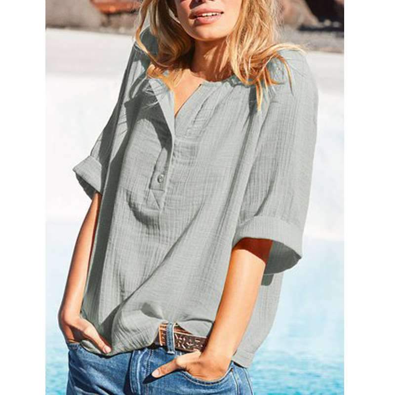 Casual V neck Short sleeve T-Shirts