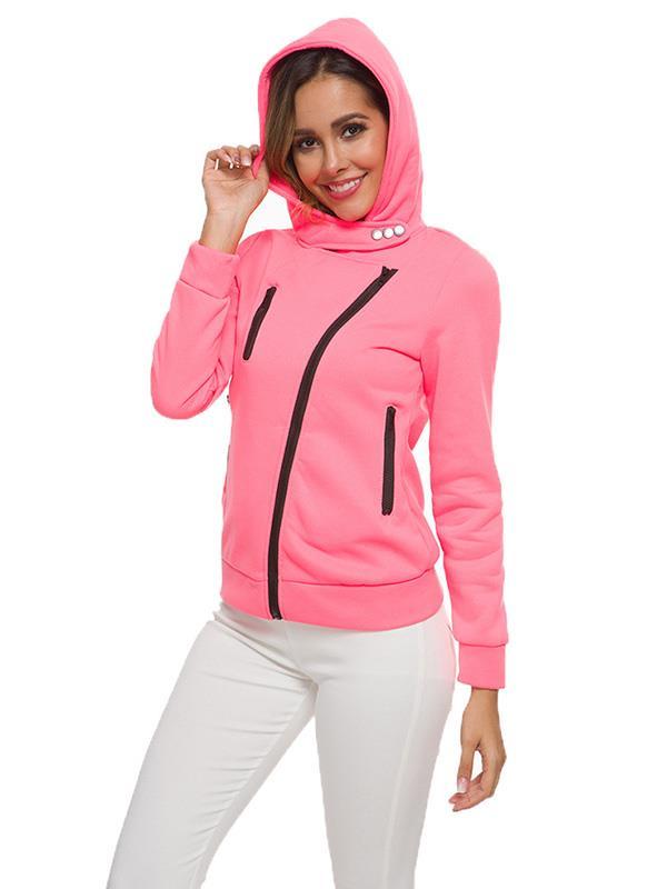 Casual Zipper Long Sleeve Sweatshirts