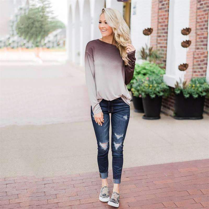 Casual Round neck Long sleeve T-Shirts