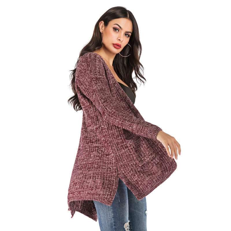 Loose Plus Knit Long sleeve Cardigan