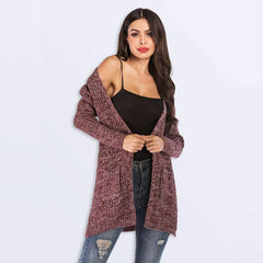 Loose Plus Knit Long sleeve Cardigan