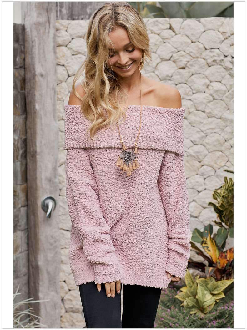 Sexy Pure Off shoulder Knit Sweaters