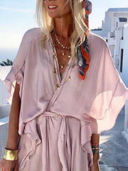 Chiffon Plain wasit tie women maxi dresses