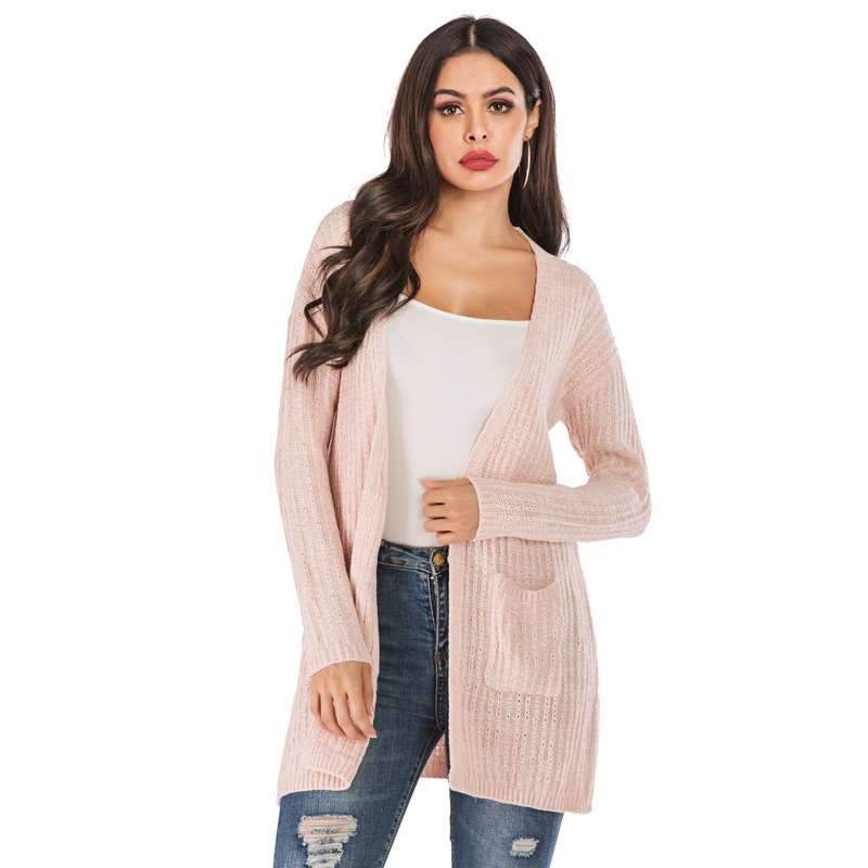 Loose Plus Knit Long sleeve Cardigan