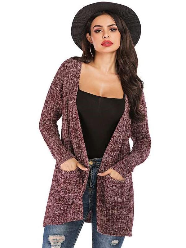 Loose Plus Knit Long sleeve Cardigan