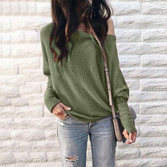 Fashion Pure One shoulder Long sleeve T-Shirts