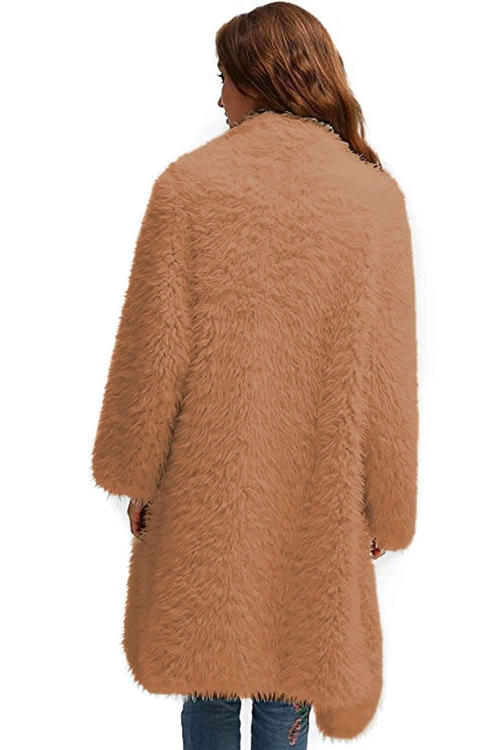 Fashion Plush Pure Long sleeve Coats