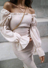 Sexy Off shoulder Long sleeve Tee Bodycon Dresses