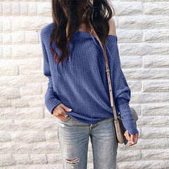 Fashion Pure One shoulder Long sleeve T-Shirts