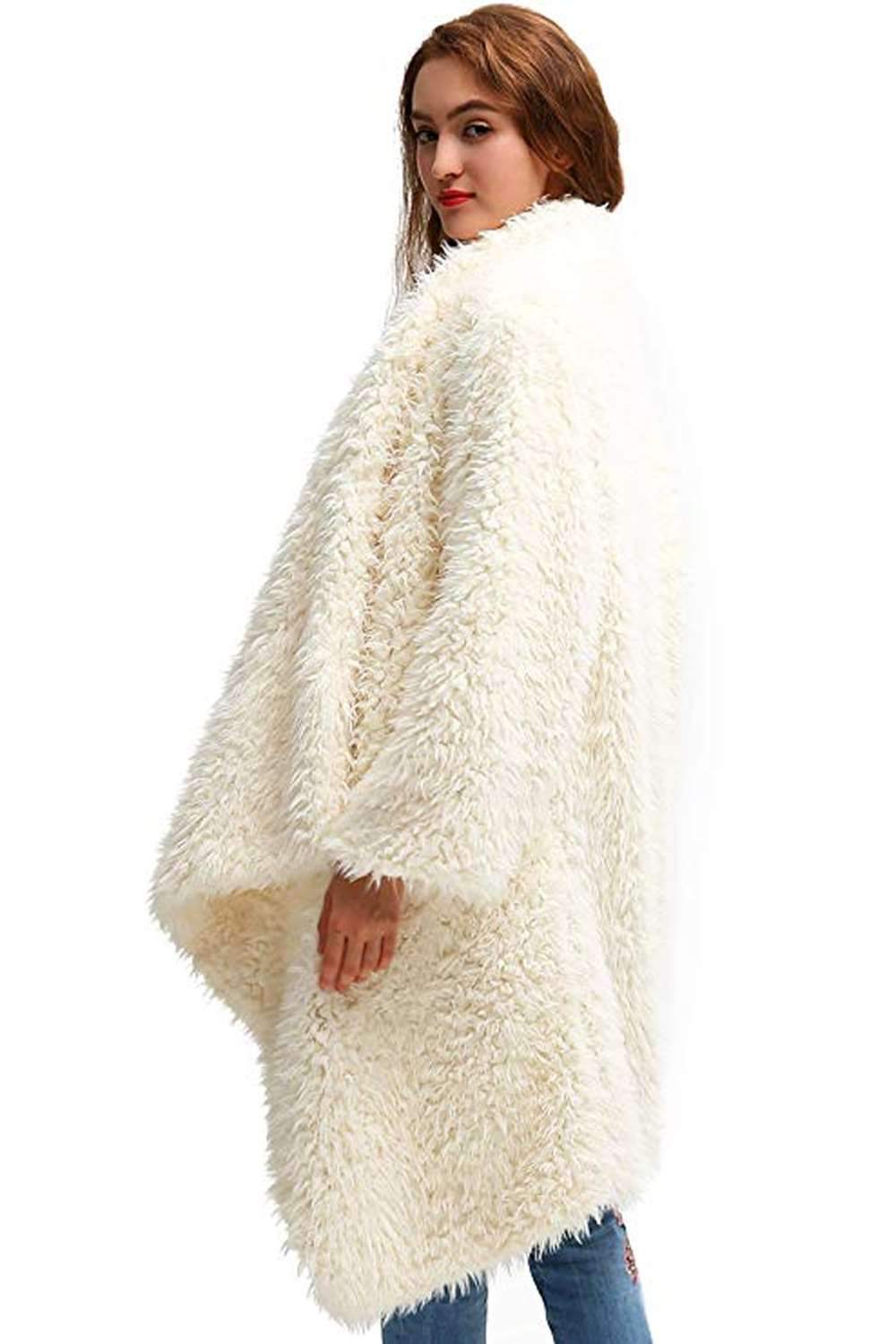 Fashion Plush Pure Long sleeve Coats