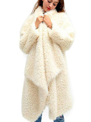 Fashion Plush Pure Long sleeve Coats