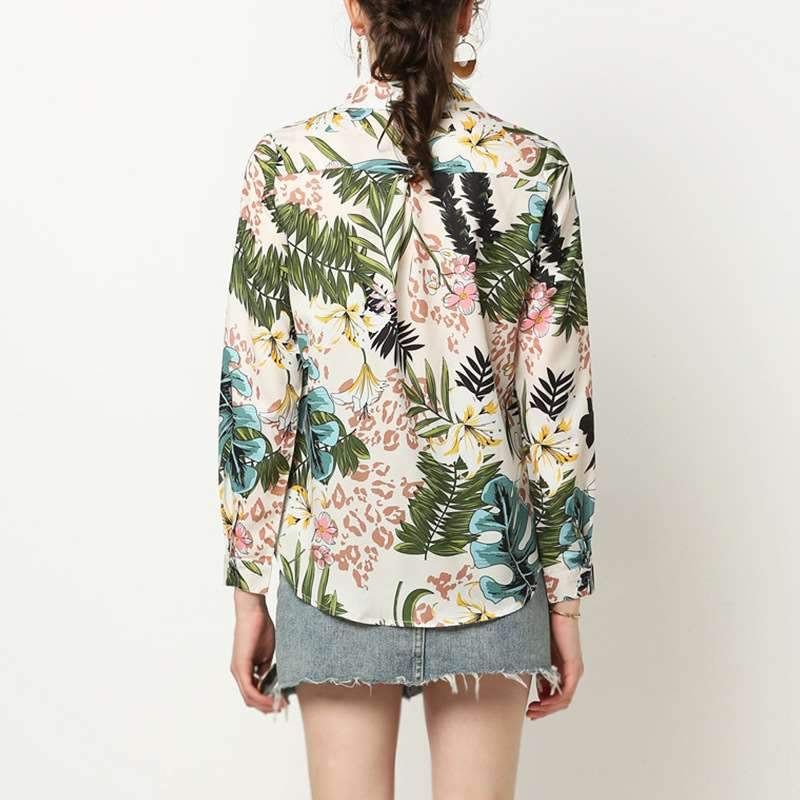 Fashion Casual Print Long sleeve Blouses