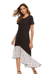 Casual Gored Point Short sleeve Maxi Dresses