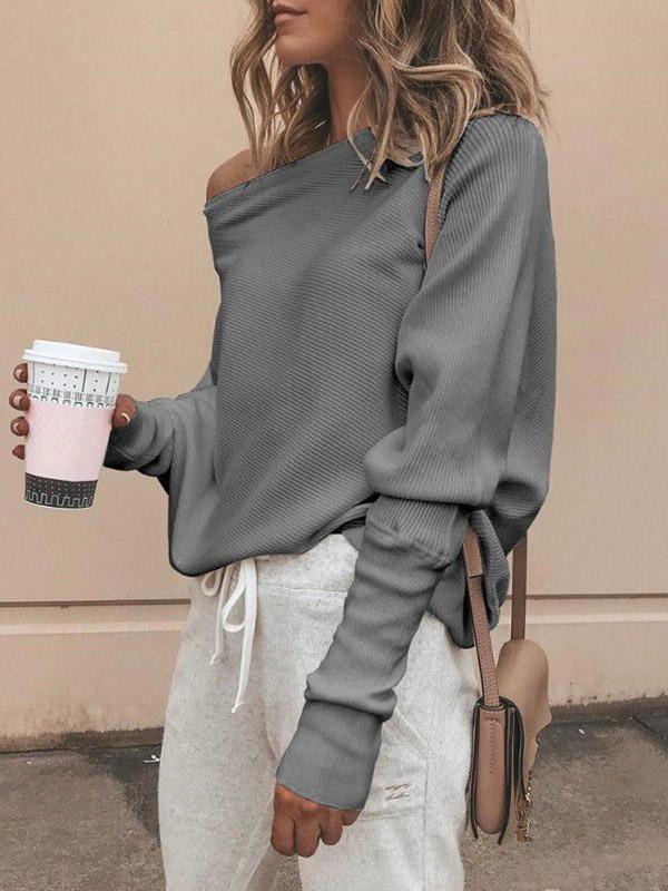 Sexy Off Shoulder Solid Top Sweater