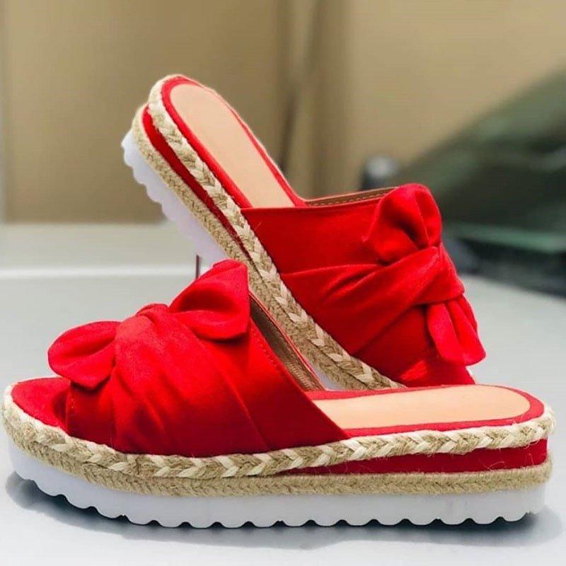 Women Casual Daily Comfy Bowknot Slip On Sandals