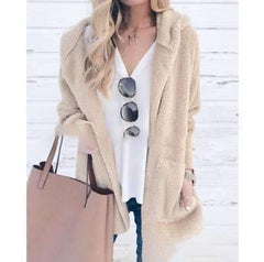 Pure Long sleeve Plush Hoodies Coats