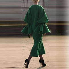 Fashion Pure Round neck Fastener Coats